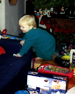 Climbing on the presents